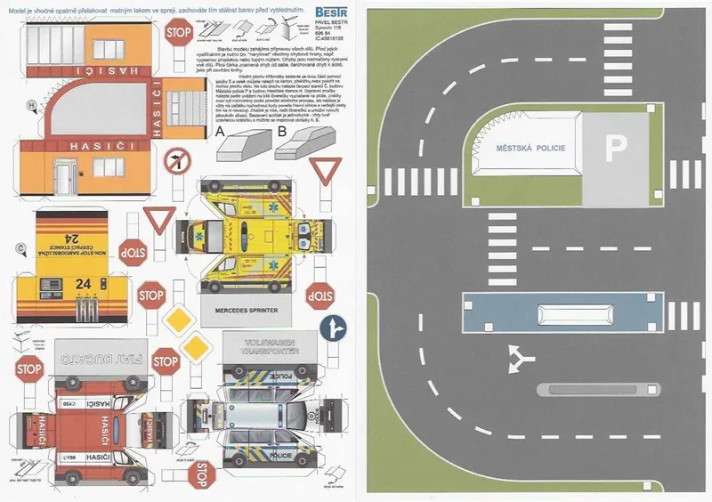 Papierový model - Hasiči - Dopravná situácia